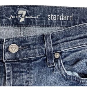 7 for all Mankind 33 x 30 Standard Straight Medium Wash Denim Jeans Button Fly